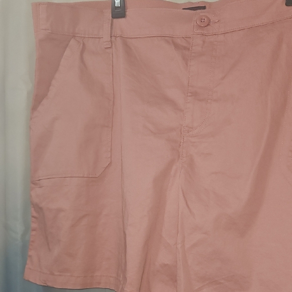 Nwt-Lee Women’s Pink Coral Flat Front Cotton Shorts - Picture 3 of 9